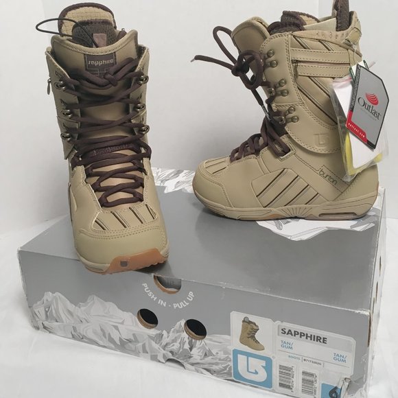 NEW Burton Sapphire Womens Snowboard Boots! Tan Size 5.5 or 6 Euro 36 or 36.5 - Picture 2 of 2